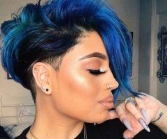 20 Inspirations Blue Punky Pixie Hairstyles with Undercut