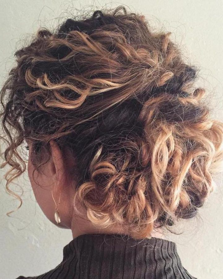20 Ideas of Elegant Messy Updo Hairstyles on Curly Hair