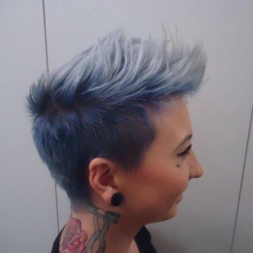 Blue Punky Pixie Hairstyles With Undercut (Photo 13 of 20)