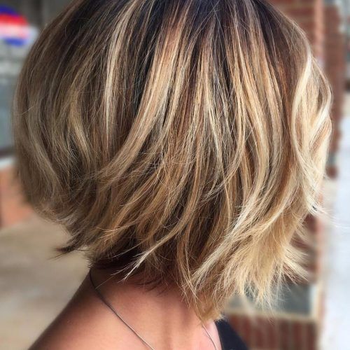 Feathered Golden Brown Bob Hairstyles (Photo 18 of 20)