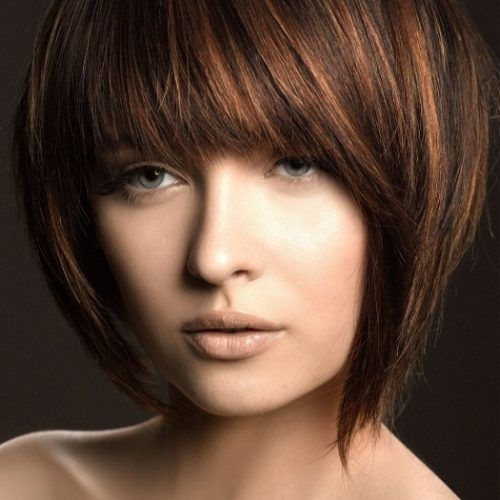 Color Highlights Short Hairstyles For Round Face Types (Photo 9 of 20)