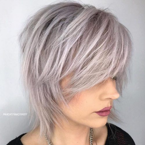 Short-To-Medium Shattered Gray Shag Haircuts (Photo 1 of 20)