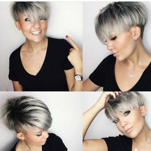 Platinum Blonde Pixie Hairstyles With Long Bangs (Photo 15 of 20)