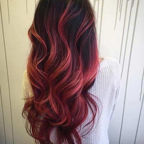 Bright Red Balayage On Short Hairstyles (Photo 18 of 20)