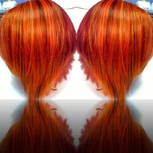 Red, Orange And Yellow Half Updo Hairstyles (Photo 13 of 20)