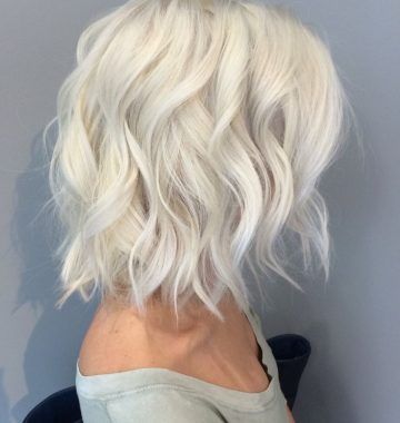 Long Blonde Bob Hairstyles in Silver White
