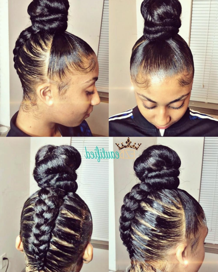 20 Collection of Braid and Bun Ponytail Hairstyles