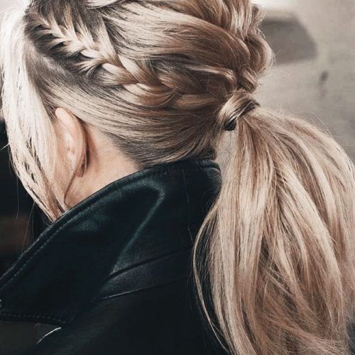 Ponytail And Lacy Braid Hairstyles (Photo 14 of 20)