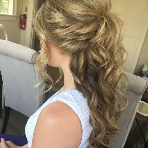 Medium Half Up Half Down Bridal Hairstyles With Fancy Knots (Photo 8 of 20)
