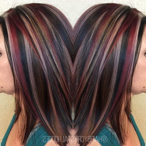 Medium Hairstyles With Red Highlights (Photo 7 of 20)