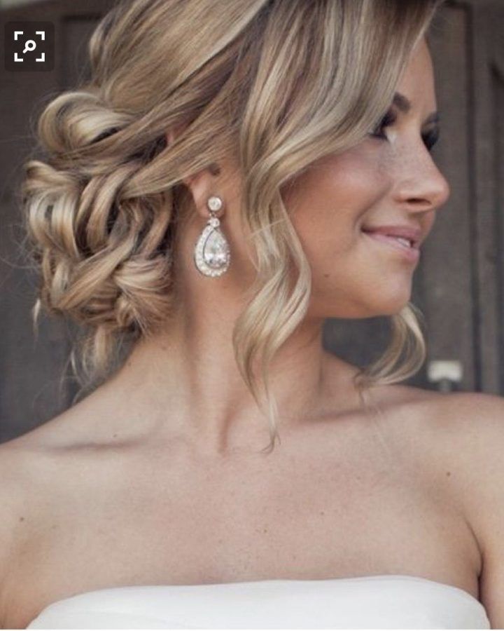 20 Photos Curled Side Updo Hairstyles with Hair Jewelry