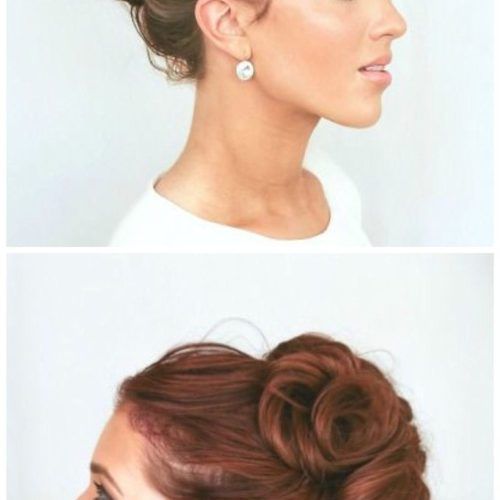 Large Curly Bun Bridal Hairstyles With Beaded Clip (Photo 1 of 20)
