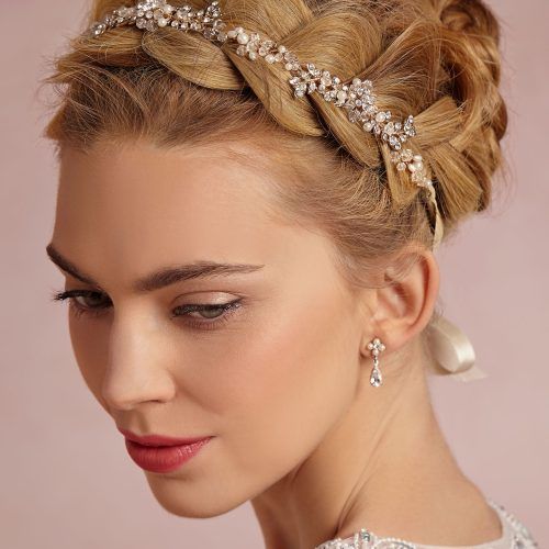 High Updos With Jeweled Headband For Brides (Photo 12 of 20)