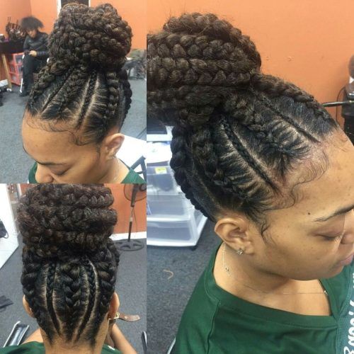 Cornrow Updo Hairstyles With Weave (Photo 13 of 15)