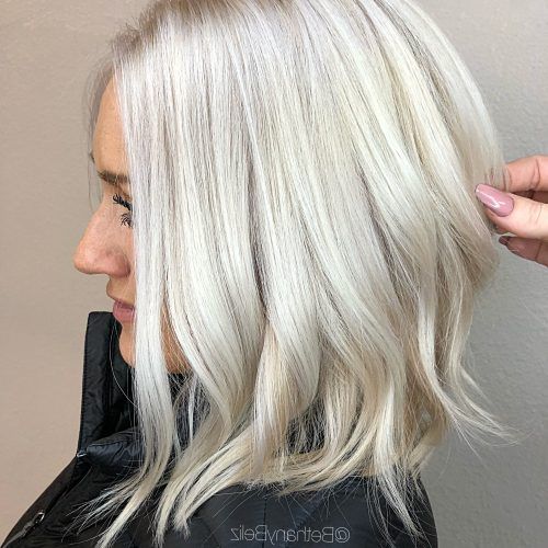 Sleek White Blonde Lob Hairstyles (Photo 3 of 20)