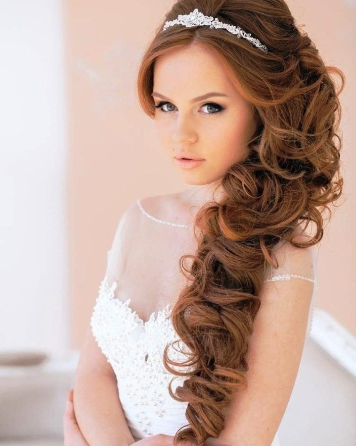 2024 Latest Wedding Hairstyles for Long Hair with a Tiara