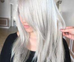 20 Ideas of Silver Blonde Straight Hairstyles