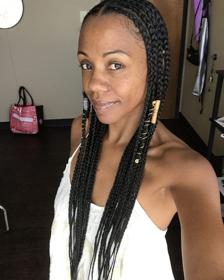 15 Best Collection of Simple Center-part Fulani Braids with a Forehead Bead
