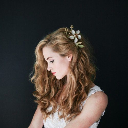 Pinned Back Tousled Waves Bridal Hairstyles (Photo 5 of 20)