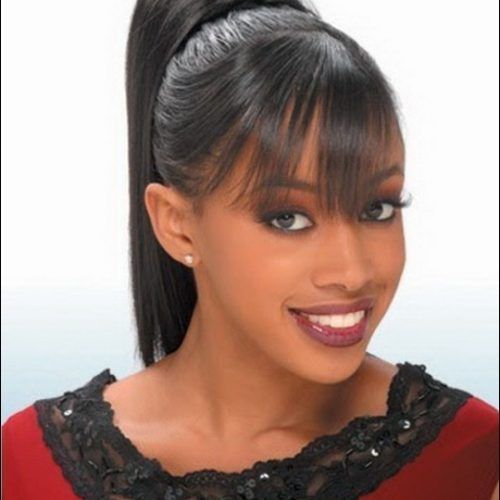 High Ponytail Hairstyles With Side Bangs (Photo 1 of 20)