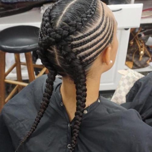 Criss-Crossed Braids With Feed-In Cornrows (Photo 2 of 15)