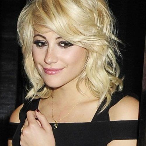 Pixie Lott Layered Medium Bob Hairstyle With Bangs For Thick Hair in Best and Newest Pixie Lott Bob Hairstyles (Photo 178 of 292)
