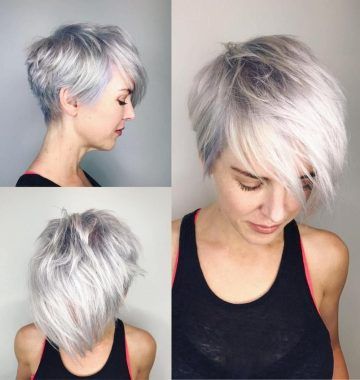 Choppy Gray Pixie Hairstyles