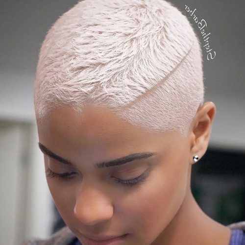 Side Parted White Blonde Pixie Bob Haircuts (Photo 20 of 20)