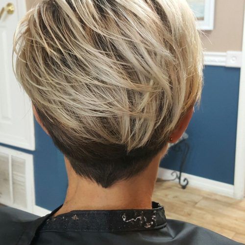 Long Blonde Pixie Haircuts With Root Fade (Photo 3 of 20)