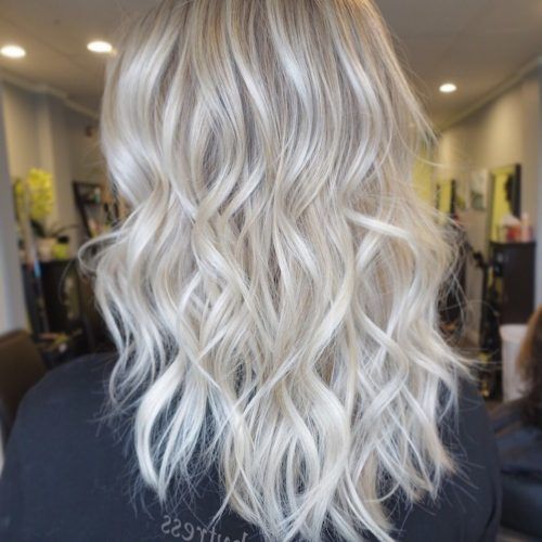 Pearl Blonde Bouncy Waves Hairstyles (Photo 4 of 20)