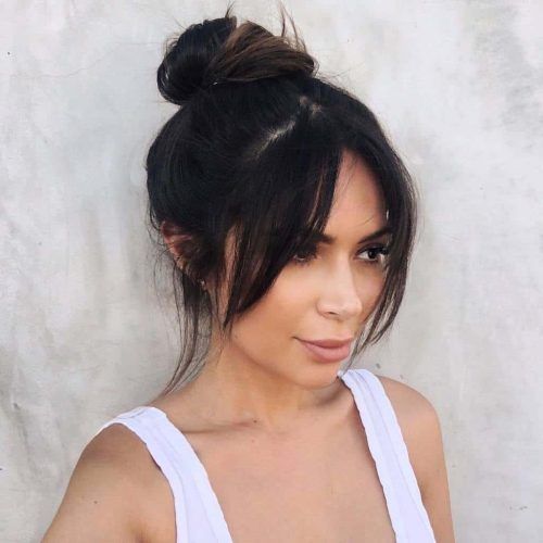 High Messy Pony Hairstyles With Long Bangs (Photo 10 of 20)