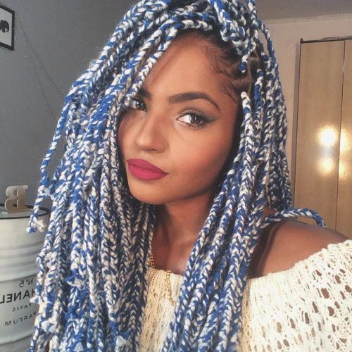 Blue And Gray Yarn Braid Hairstyles With Beads (Photo 11 of 20)