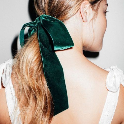 Ponytail Bridal Hairstyles With Headband And Bow (Photo 1 of 20)