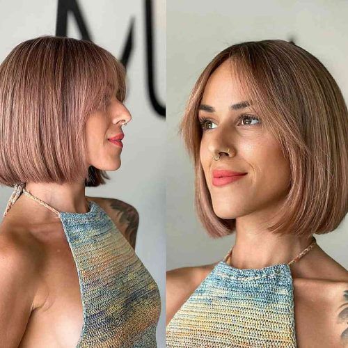 Rose Gold Blunt Lob Haircuts (Photo 9 of 20)