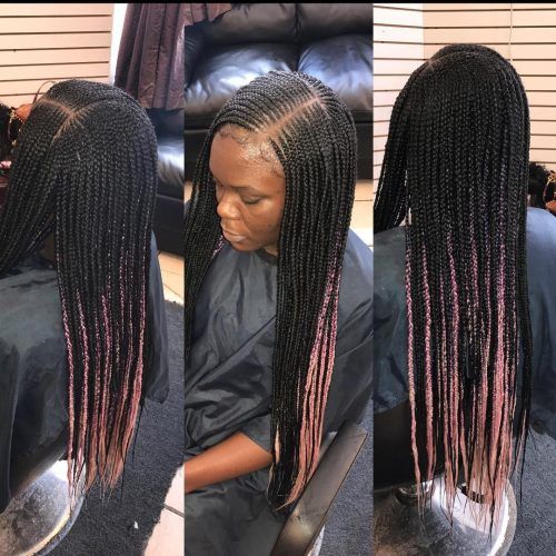 Side-Parted Loose Cornrows Braided Hairstyles (Photo 7 of 20)