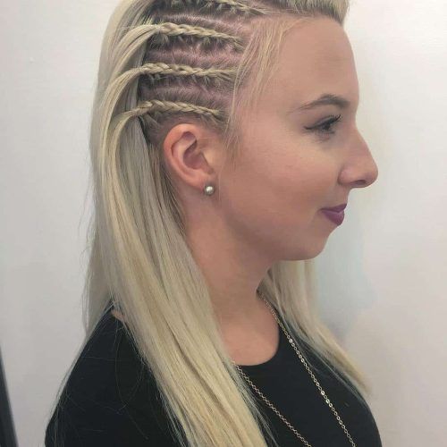 Side-Parted Loose Cornrows Braided Hairstyles (Photo 3 of 20)