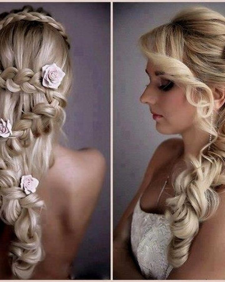 2024 Latest Wedding Hairstyles with Side Ponytail Braid