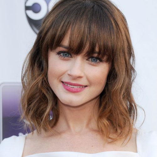 Brunette Feathered Bob Hairstyles With Piece-Y Bangs (Photo 17 of 20)