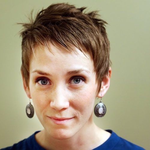 Brunette Pixie Hairstyles With Feathered Layers (Photo 13 of 20)