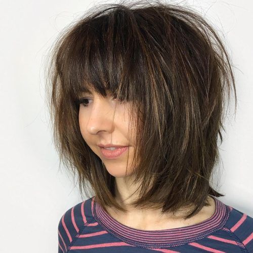 Brunette Razor Haircuts With Bangs (Photo 1 of 20)