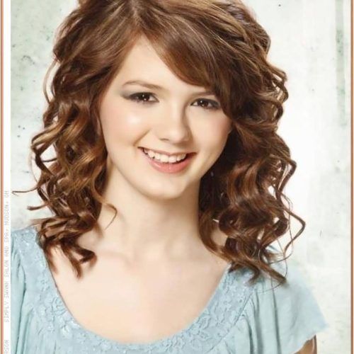 Curly Medium Hairstyles With Bangs (Photo 5 of 20)