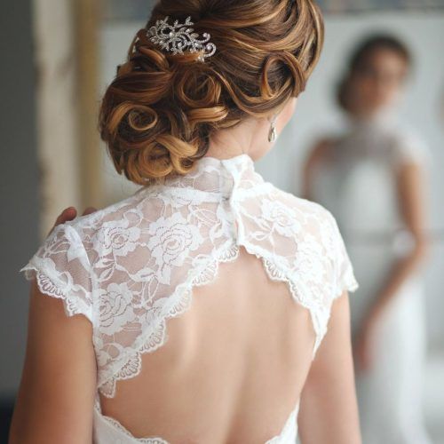 Delicate Curly Updo Hairstyles For Wedding (Photo 18 of 20)