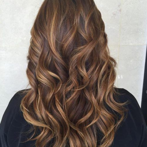 Natural Curls Hairstyles With Caramel Highlights (Photo 3 of 20)