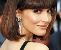 2024 Latest Rose Byrne Parted Blunt End Bob Hairstyles