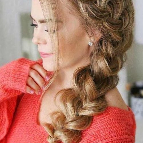 Side Braid Updo For Long Hair (Photo 1 of 15)