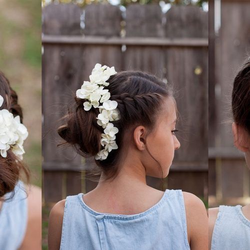 Two French Braid Hairstyles With Flower (Photo 5 of 15)