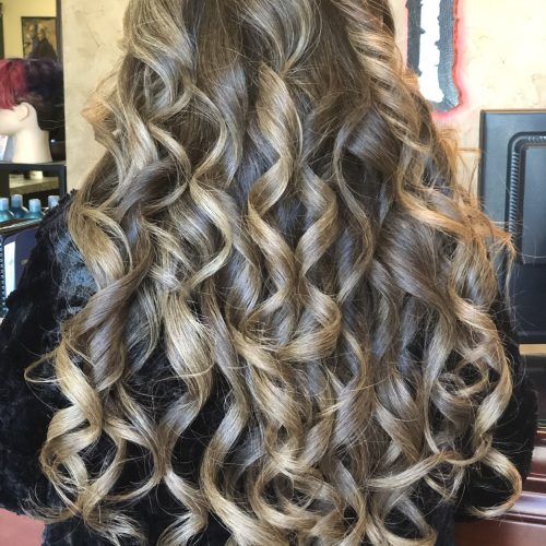 Long Dark Brown Curls Hairstyles With Strawberry Blonde Accents (Photo 17 of 20)