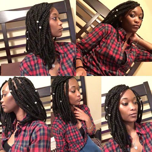 Black Shoulder Length Braids With Accents (Photo 7 of 20)