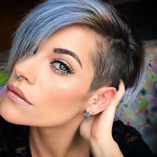 Blue Punky Pixie Hairstyles With Undercut (Photo 9 of 20)