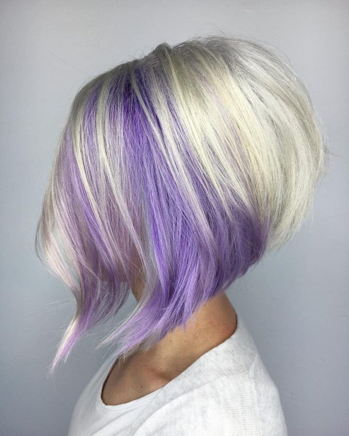 20 Best Silver Bob Hairstyles with Hint of Purple